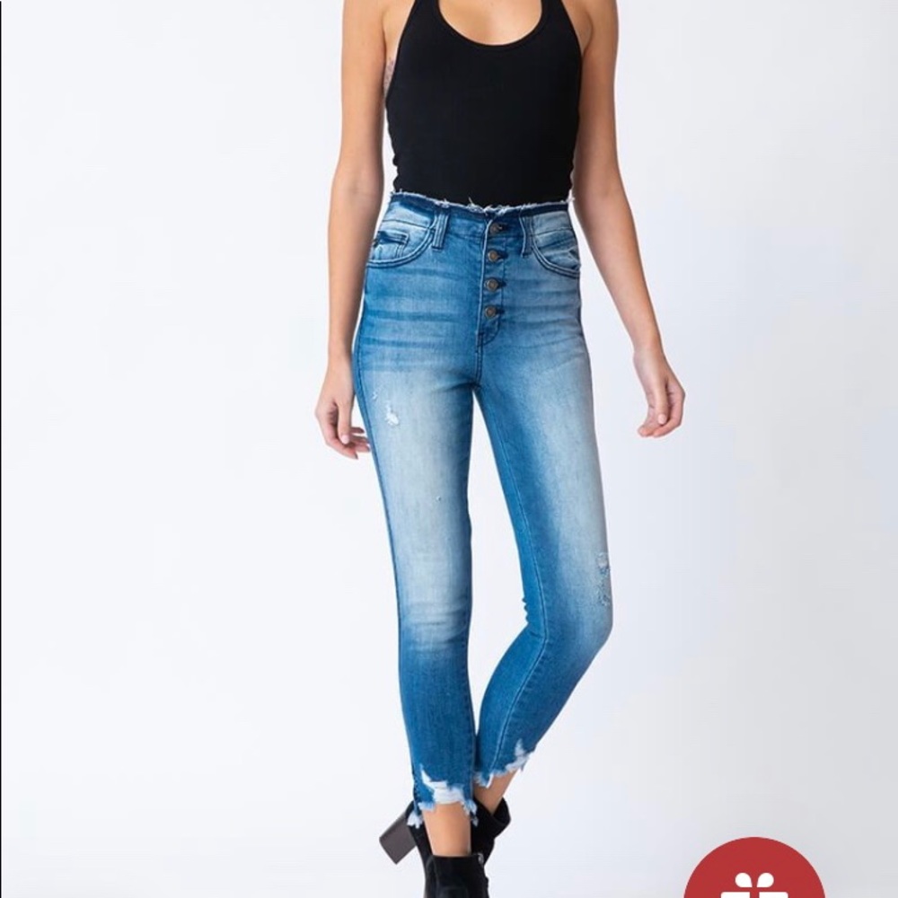 KANCAN ADELINE HIGH RISE ANKLE SKINNY JEANS